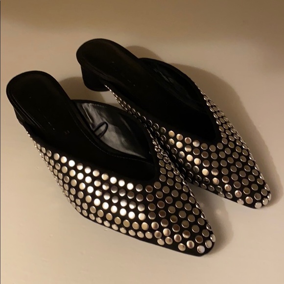 zara studded mules